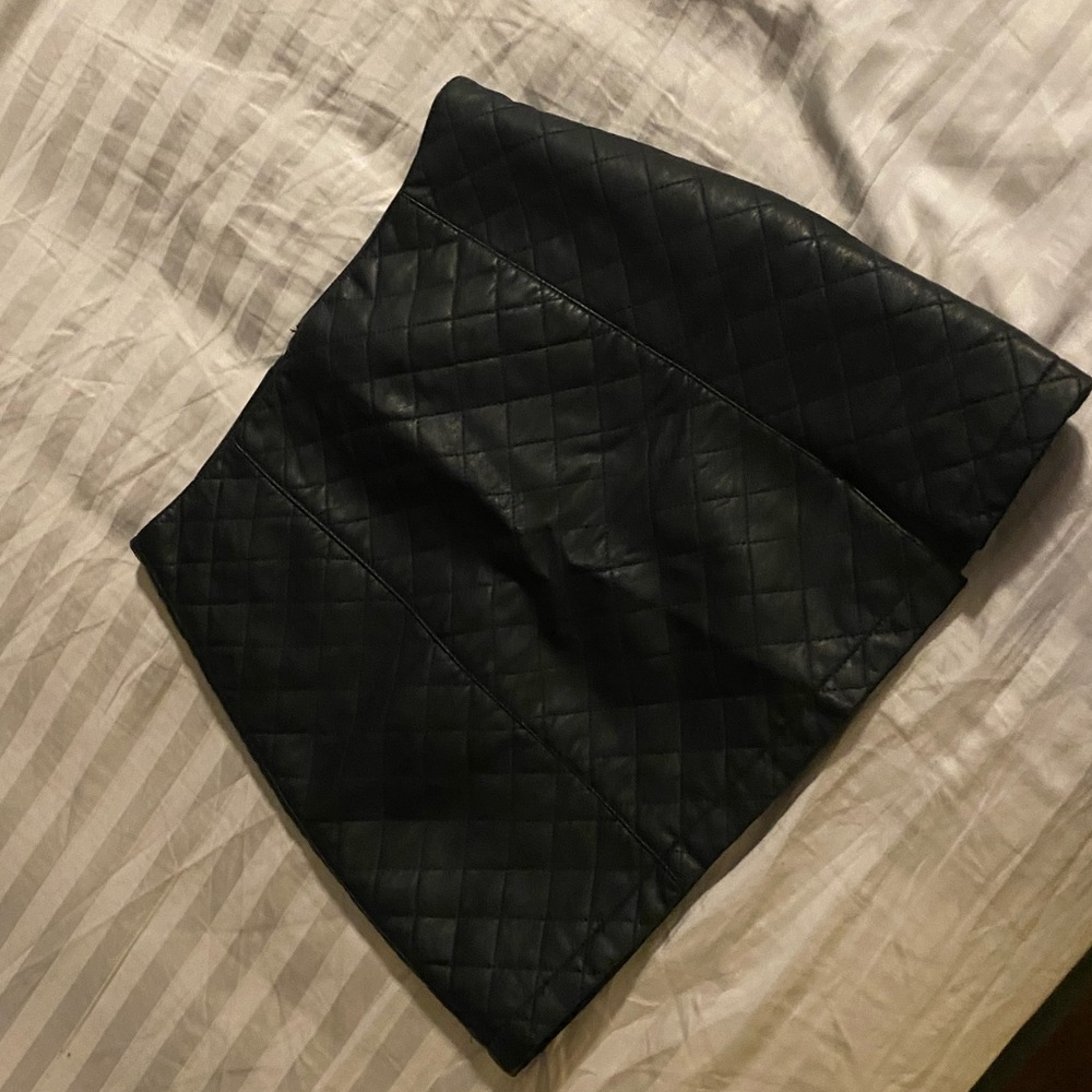 Pleather black mini skirt